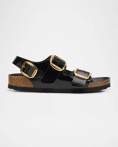BIRKENSTOCK MILANO LEATHER DUAL-BUCKLE SLINGBACK SANDALS
