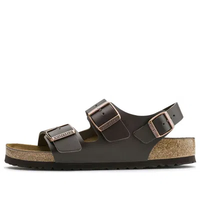Birkenstock Milano Natural Leather Narrow Fit 'dark Brown'