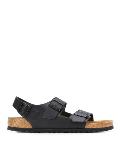 Birkenstock Women's Milano Birko-flor Sandal In Black, Women's At Urban Outfitters In Black Fabric