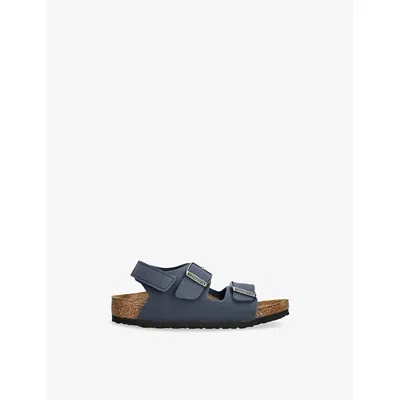 Birkenstock Kids' Navy Milano Woven Flat Sandals Eur 26 / 8.5 Uk In Blue