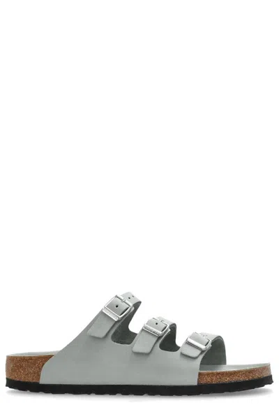 Birkenstock Mint Green Leather Florida Slippers
