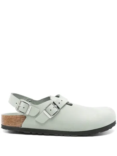 Birkenstock Mint Green Suede Tokyo Slippers In Transparent