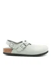 Birkenstock 'tokio' Light Blue Mules With Buckles On The Front And Back
