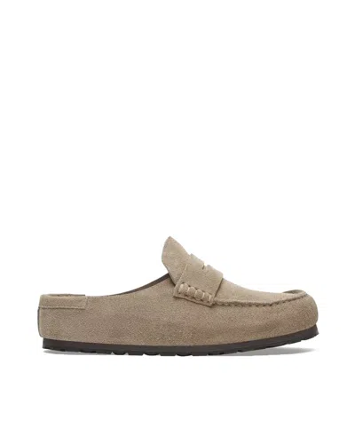 Birkenstock Mocassino Naples Wrapped Suede Calz. S Taupe In Brown