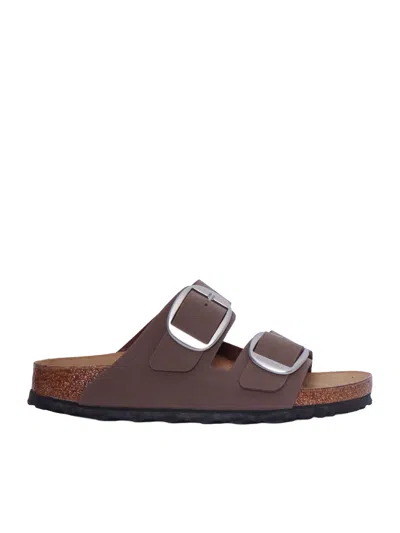 Birkenstock Mocca Arizona Birkibuc Slide Sandal In Brown