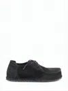 Birkenstock Moccasin-inspired Suede Sneakers With Textured Rubber Sole In Black