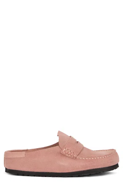 Birkenstock Moccasin Naples Wrapped In Suede In Pink