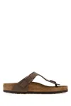Birkenstock Mud Leather Gizeh Thong Slippers In Brown