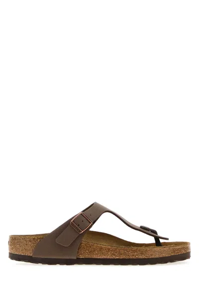 BIRKENSTOCK MUD LEATHER GIZEH THONG SLIPPERS