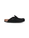 Birkenstock Black Boston Shearling Slippers In Black