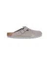 Birkenstock Boston Shearling-lined Suede Clogs In Gray
