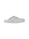 Birkenstock Boston Exquisite Leather Buckle Clogs In Gray