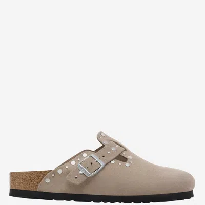 Birkenstock Mules Boston Rivets In Neutral