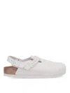 Birkenstock Antique White Suede Tokyo Loafers In White
