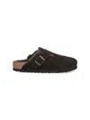 Birkenstock Mules With "boston" Fur In Brown