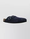 Birkenstock Mules With Buckle Detail And Suede Finish In Blue