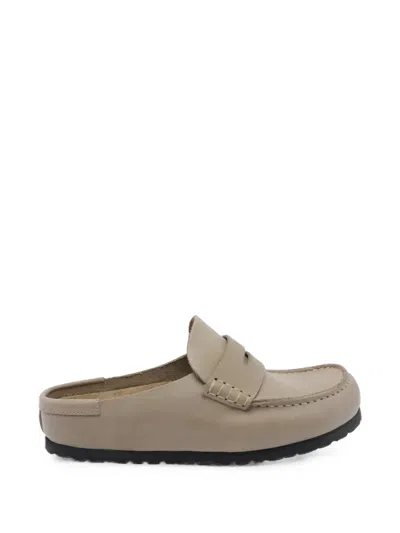 Birkenstock Naples Leather Mules In Brown