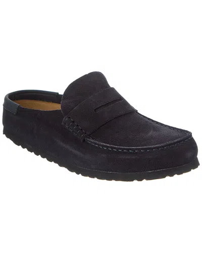 Birkenstock Naples Narrow Wrapped Suede Clog In Blue
