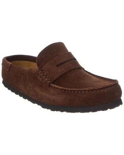 Birkenstock Naples Narrow Wrapped Suede Clog In Brown