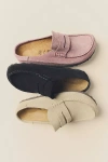 Birkenstock Naples Suede Clogs In Purple