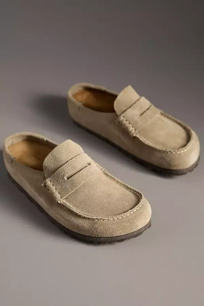 Birkenstock Naples Suede Clogs In Sand