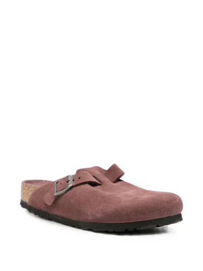 Birkenstock Naples Suede Mules In Pink