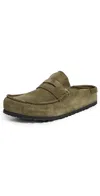 Birkenstock Naples Wrapped Bold Grip Slippers Thyme In Green