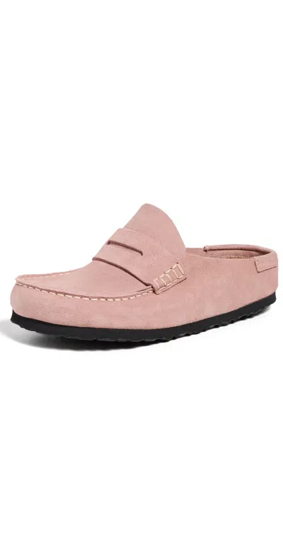 Birkenstock Naples Wrapped Suede Mules In Pink