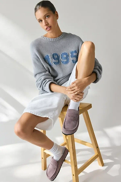 Birkenstock Naples Wrapped Suede Clog In Faded Purple, Women's At Urban Outfitters