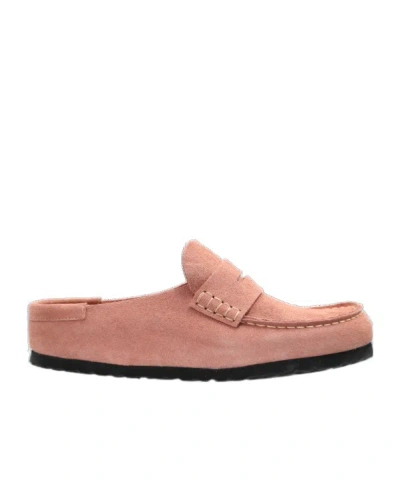 Birkenstock Naples Wrapped Suede Mules In Pink