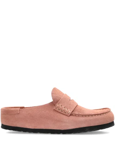 Birkenstock Naples Wrapped Suede Mules In Pink