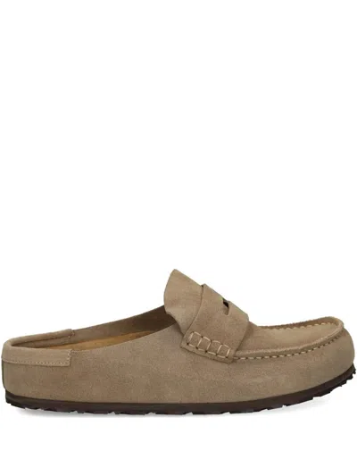 Birkenstock Naples Wrapped Taupe, Suede Leather Shoes