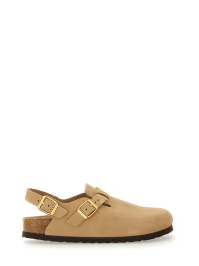 Birkenstock Narrow Fit Leather Sabot Sandals In Animal Print