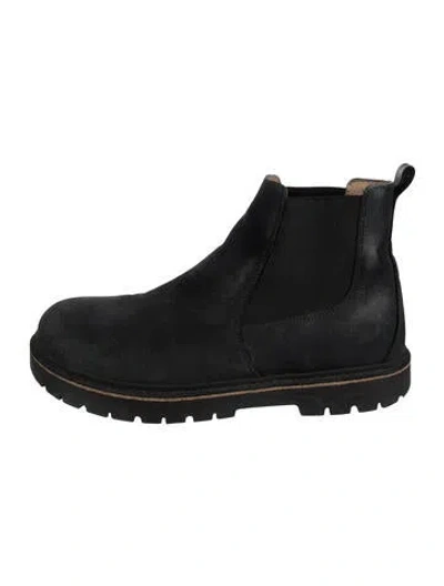 Pre-owned Birkenstock Nubuck Chelsea Boots In Black