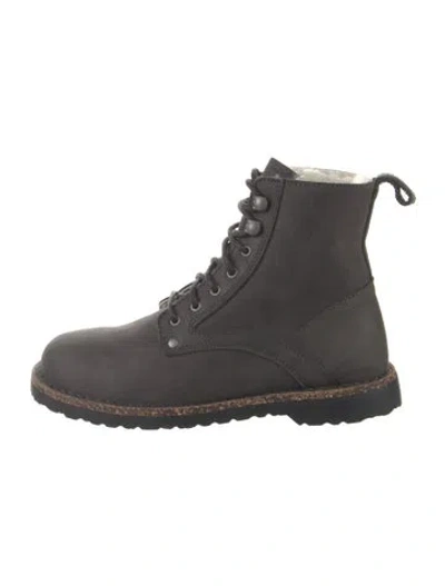 Pre-owned Birkenstock Nubuck Combat Boots In Gray