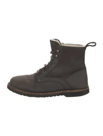 Pre-owned Birkenstock Nubuck Lace-up Boots In Grey