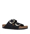Birkenstock Arizona Big Buckle Nubuck Sandals In Black