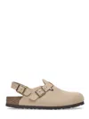 Birkenstock Nubuck Leather Sandals In Neutral