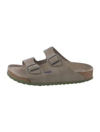 Pre-owned Birkenstock Nubuck Slides In Brown