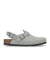 Birkenstock 'tokio' Light Blue Mules With Buckles On The Front And Back In Gray