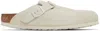 Birkenstock Off-white Narrow Boston Soft Footbed Slip-on Loafers In Antique White