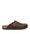 Birkenstock Boston Mules In Brown In Brown