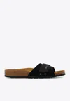 Birkenstock Oita Womens Suede Round Toe Slide Sandals In Black