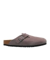 Birkenstock Boston Soft Footbed Suede Clog In Faded Purple, Women's At Urban Outfitters In Black