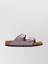 Birkenstock Arizona Big Buckle Old Rose Nubuck Leather Two Bar Mules S In Purple