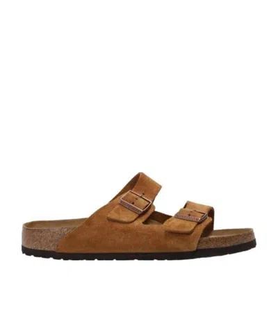 Birkenstock Open Toe Round Head Slippers In Brown