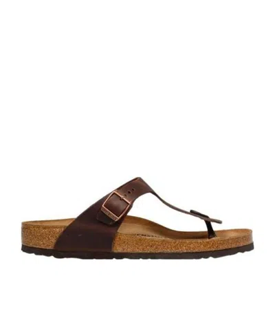 Birkenstock Open-toe Side-buckle Sandals In Brown