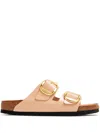 Birkenstock Open-toe Slip-on Buckled Leather Sandals In 中性色