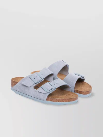 Birkenstock Open Toe Slip-on Suede Sandals In Blue