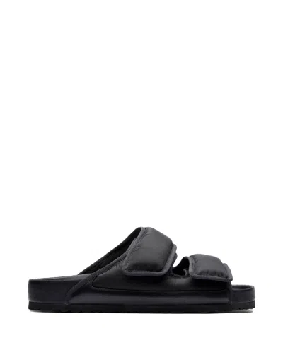 Birkenstock Padded Slipper With Adjustable Bands In Black